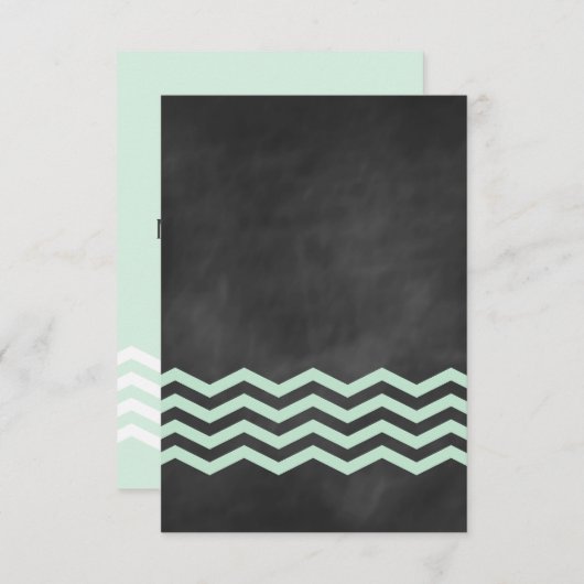 Chevrons auf Chalkboard-UAWG in Minze RSVP Karte (Vorne/Hinten)