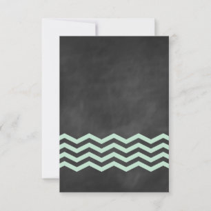 Chevrons auf Chalkboard-UAWG in Minze RSVP Karte