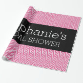 Chevrons aus Pink und Schwarz-Brautparty Geschenkpapier (Ungerollt)