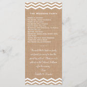 Chevrons über das Hochzeitsprogramm von Burlap Programm (Rückseite)