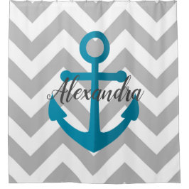 Chevrons und Anchor Duschvorhang