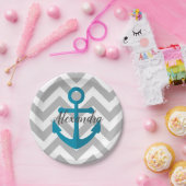 Chevrons und Anchor Pappteller (Party)
