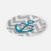 Chevrons und Anchor Pappteller (Schrägansicht)