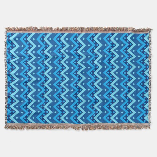 Chevrons und Punkte - himmelblau Decke (Vorderseite)