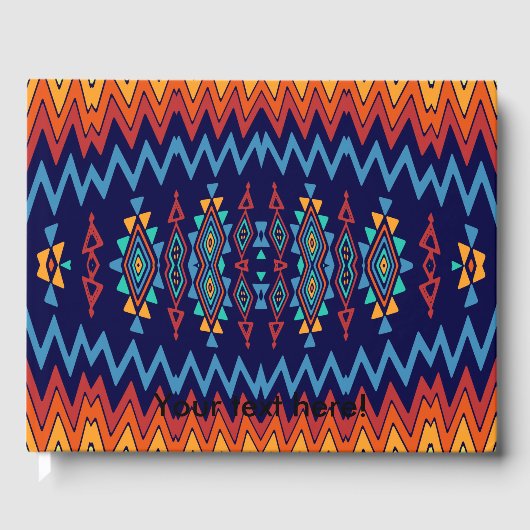 Chevrons und rhombus abstraktes Design Gästebuch (Vorderseite)