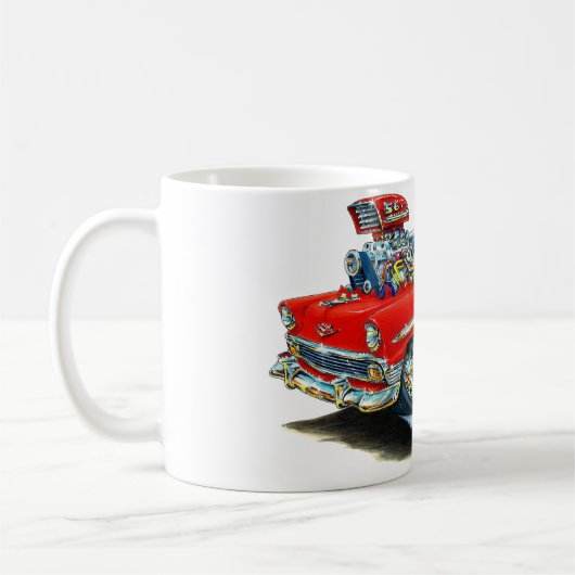 Chevy 150-210 rotes Auto 1956 Kaffeetasse (Links)