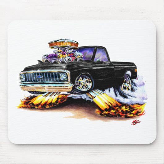 Chevy 1970-72 C10 schwarzes Longbed Mousepad (Vorne)