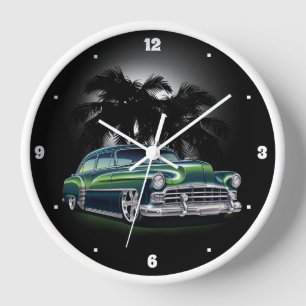 Chevy 50 Green Low Rider Palmen Grafik Uhr