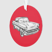 Chevy Bel Air-klassische Auto-Illustration 1957 Ornament (Vorderseite)