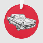 Chevy Bel Air-klassische Auto-Illustration 1957 Ornament (Vorderseite)