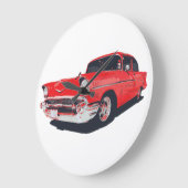 Chevy Bel Air vector illustration clock Große Wanduhr (Winkel)