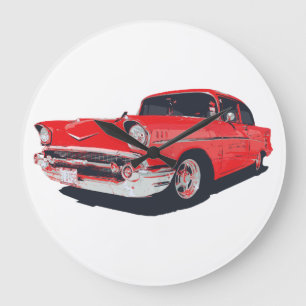 Chevy Bel Air vector illustration clock Große Wanduhr