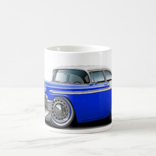 Chevy Belair Blau-Weißes Auto 1956 Kaffeetasse (Mittel)
