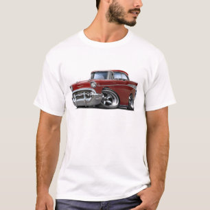 Chevy Belair kastanienbraunes frisiertes Auto 1957 T-Shirt