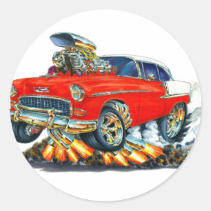 Chevy Belair Rot-Auto 1955 Runder Aufkleber