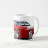 Chevy Belair Rot-Weißes Auto 1955 Kaffeetasse (VorderseiteRechts)