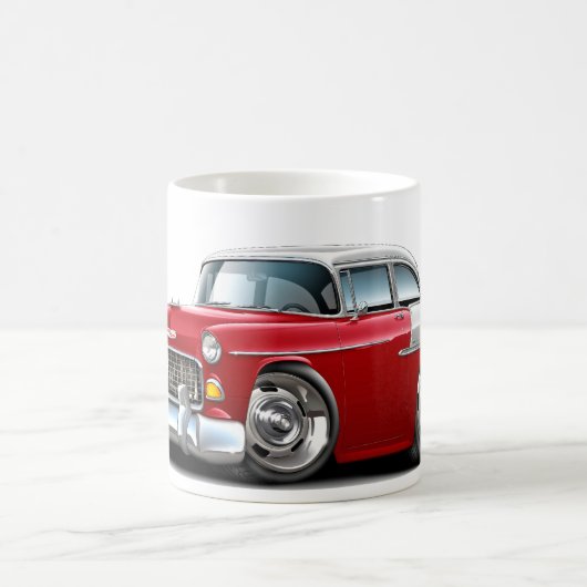 Chevy Belair Rot-Weißes Auto 1955 Kaffeetasse (Mittel)