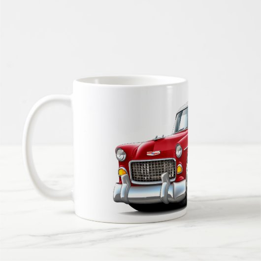 Chevy Belair Rot-Weißes Auto 1955 Kaffeetasse (Links)