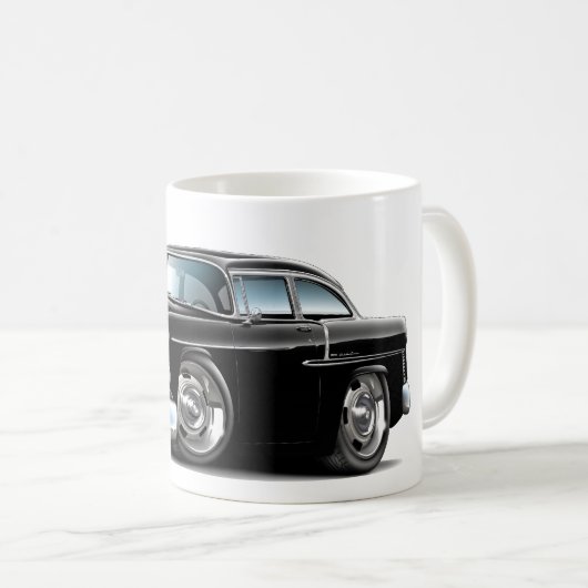 Chevy Belair schwarzes Auto 1955 Kaffeetasse (VorderseiteRechts)