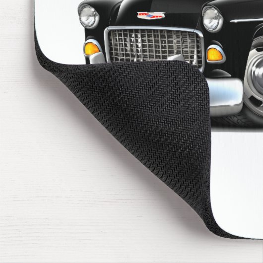 Chevy Belair schwarzes Auto 1955 Mousepad (Ecke)