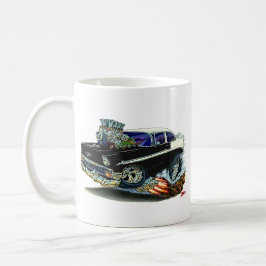 Chevy Belair schwarzes Auto 1956 Kaffeetasse (Links)