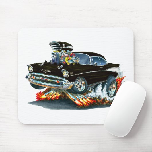 Chevy Belair schwarzes Auto 1957 Mousepad (Mit Mouse)
