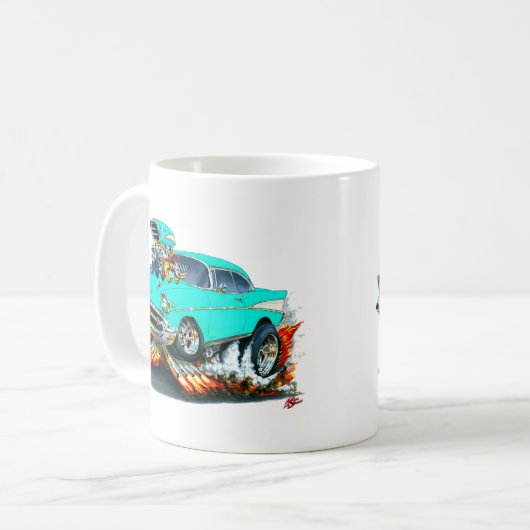 Chevy Belair Türkis-Auto 1957 Kaffeetasse (Vorderseite Links)