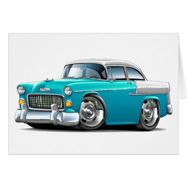 Chevy Belair Türkis-Weißes Auto 1955 (Vorderseite (Horizontal))