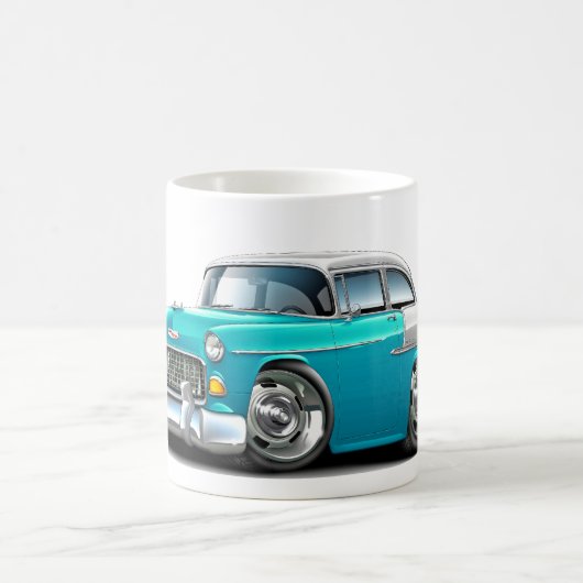 Chevy Belair Türkis-Weißes Auto 1955 Kaffeetasse (Mittel)