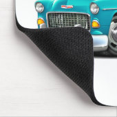 Chevy Belair Türkis-Weißes Auto 1955 Mousepad (Ecke)