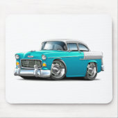 Chevy Belair Türkis-Weißes Auto 1955 Mousepad (Vorne)