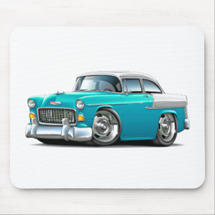 Chevy Belair Türkis-Weißes Auto 1955 Mousepad