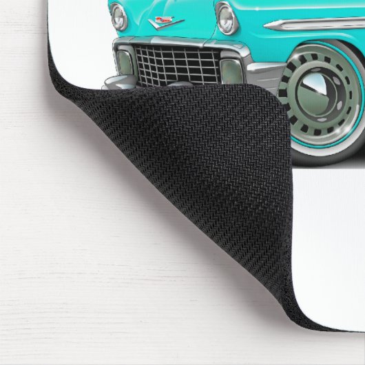 Chevy Belair Türkis-Weißes Auto 1956 Mousepad (Ecke)