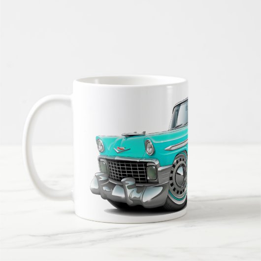 Chevy Belair Türkis-Weißes Kabriolett 1956 Kaffeetasse (Links)