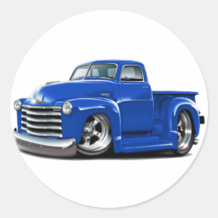 Chevy Blau-LKW 1950-52 Runder Aufkleber