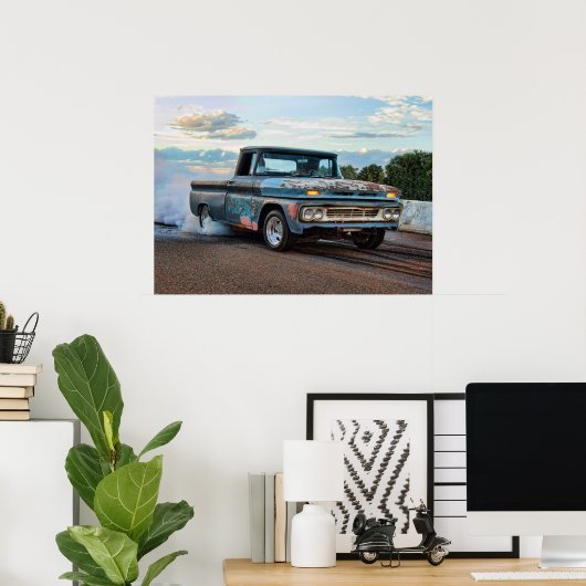Chevy C10 Burnout Poster (Heimbüro)