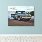 Chevy C10 Lieferwagen Burnout Leinwanddruck (Insitu (Holzboden))