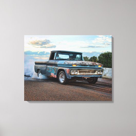 Chevy C10 Lieferwagen Burnout Leinwanddruck (Vorderseite)