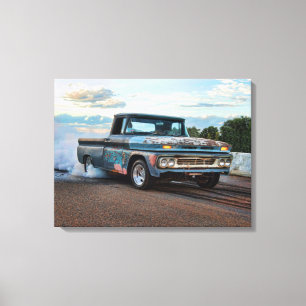 Chevy C10 Pickup Burnout Leinwanddruck