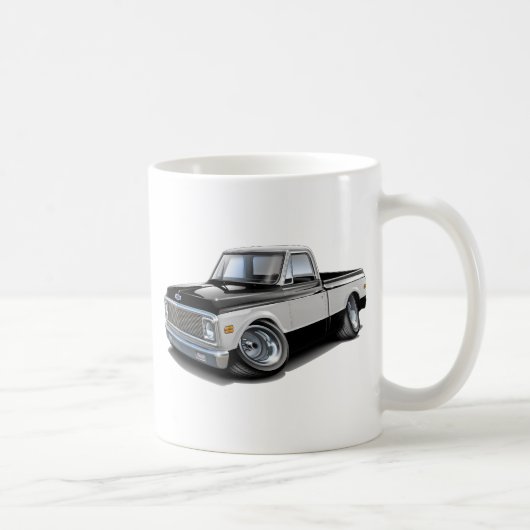 Chevy C10 Schwarz-weißer LKW 1970-72 Kaffeetasse (Rechts)