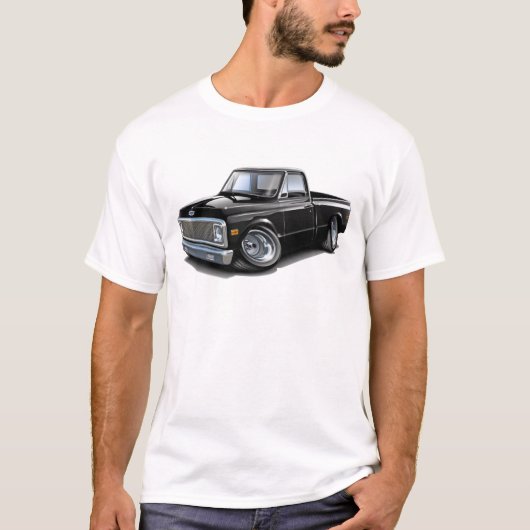 Chevy C10 schwarzer LKW 1970-72 T-Shirt (Vorderseite)