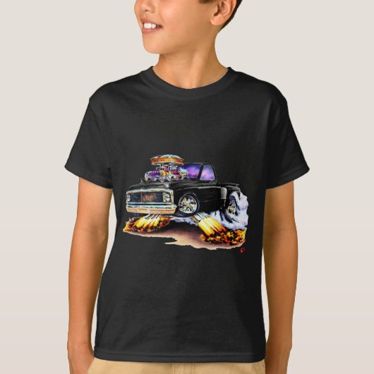 Chevy C10 schwarzer LKW 1970-72 T-Shirt (Vorderseite)