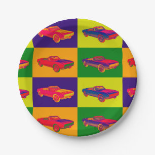 Chevy Camaro RS konvertierbare Pop-Kunst 1967 Pappteller