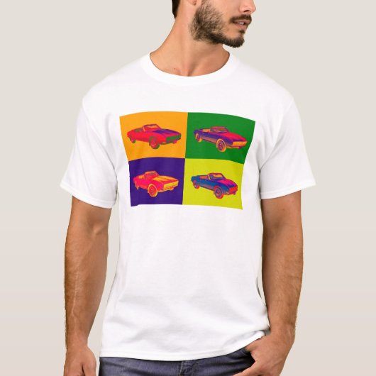 Chevy Camaro RS konvertierbare Pop-Kunst 1967 T-Shirt (Vorderseite)
