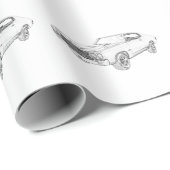 Chevy Chevelle Bowtie Muscle Car Schwarz-weiße Kun Geschenkpapier (Rolleneckpunkt)