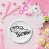 Chevy Chevelle SS 396 Illustration 1966 Pappteller (Party)
