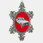Chevy Chevelle SS 396 Illustration 1966 Schneeflocken Zinn-Ornament (Links)