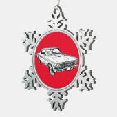 Chevy Chevelle SS 396 Illustration 1966 Schneeflocken Zinn-Ornament (Rechts)