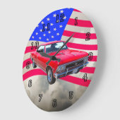 Chevy Chevelle SS 396 mit amerikanischer Flagge Große Wanduhr (Winkel)