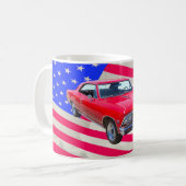 Chevy Chevelle SS 396 mit amerikanischer Flagge Kaffeetasse (Vorderseite Links)